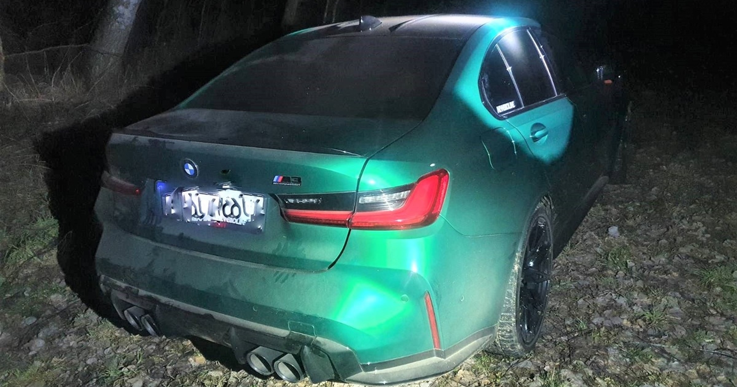 Skradzione BMW M3 znalezione w Sejnach