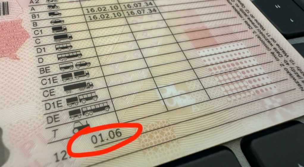 Prawo jazdy z kodem 01.06