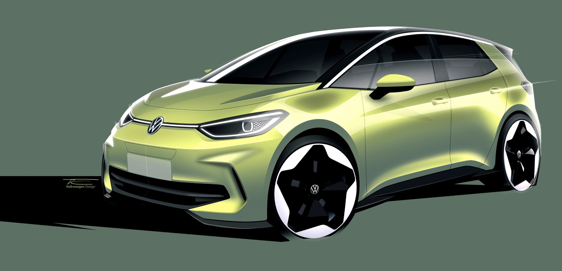 VW ID.3 (szkic zmodernizowanej wersji na 2023 r.)