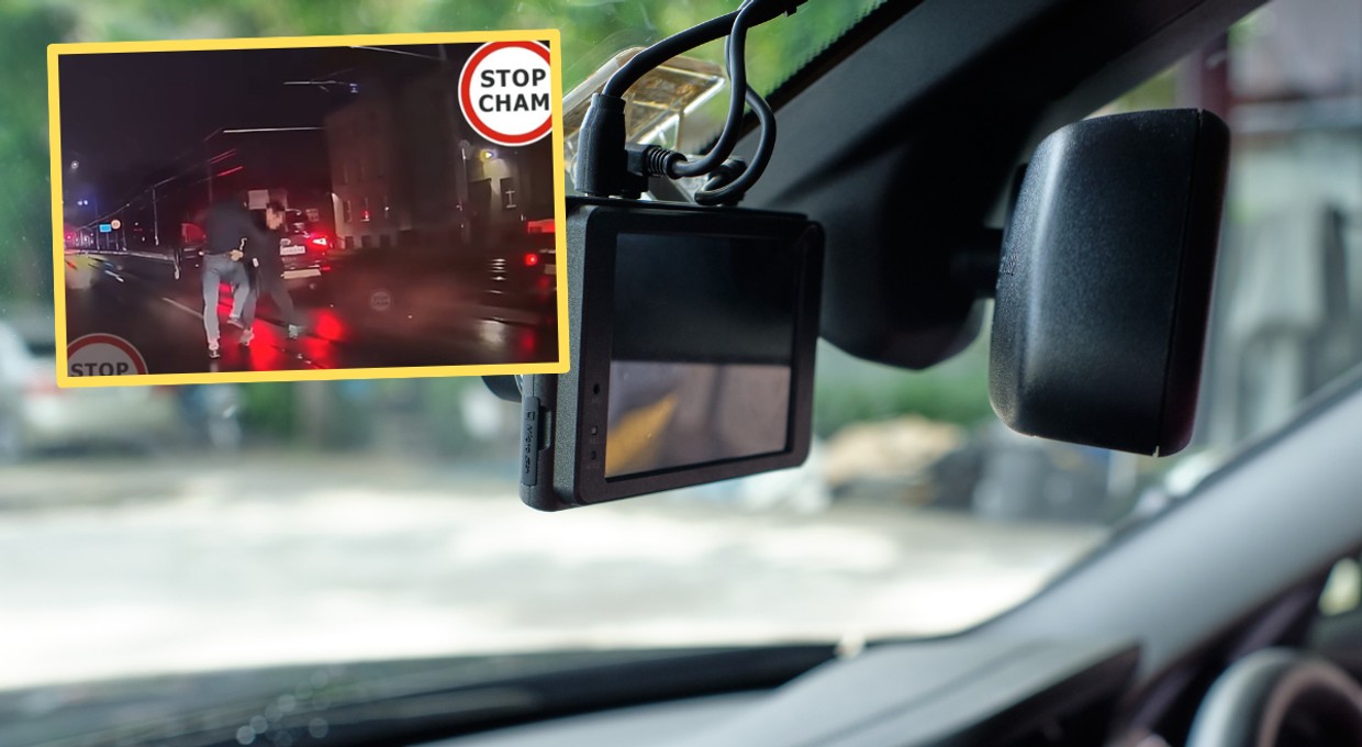 Zaskakujące sceny na drodze krajowej w Bytomiu. Zaczęli okładać się pięściami [WIDEO]