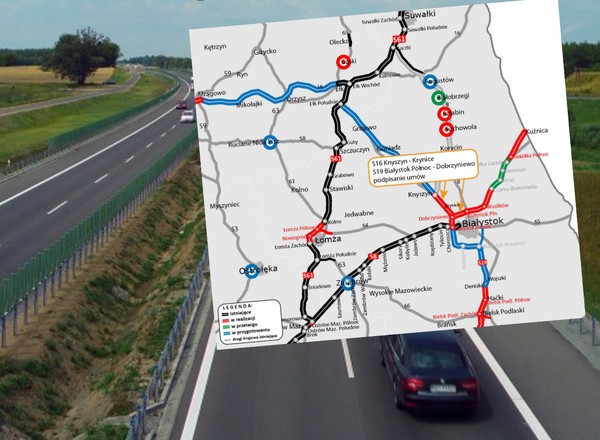 Powstaną dwa nowe odcinki ekspresówek wokół Białegostoku. Podpisano umowy