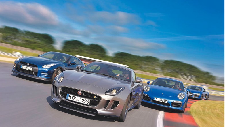 Porównanie: Audi R8 V10 Plus, Jaguar F-Type R, Nissan GT-R, Porsche 911 Turbo S