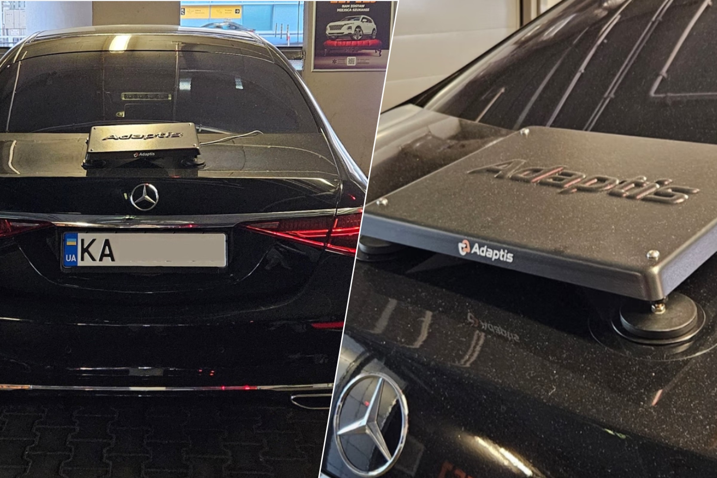 Zrobiłem zdjęcia czarnemu Mercedesowi z Ukrainy, który stał przy lotnisku w Warszawie. Co to za skrzynka na klapie?