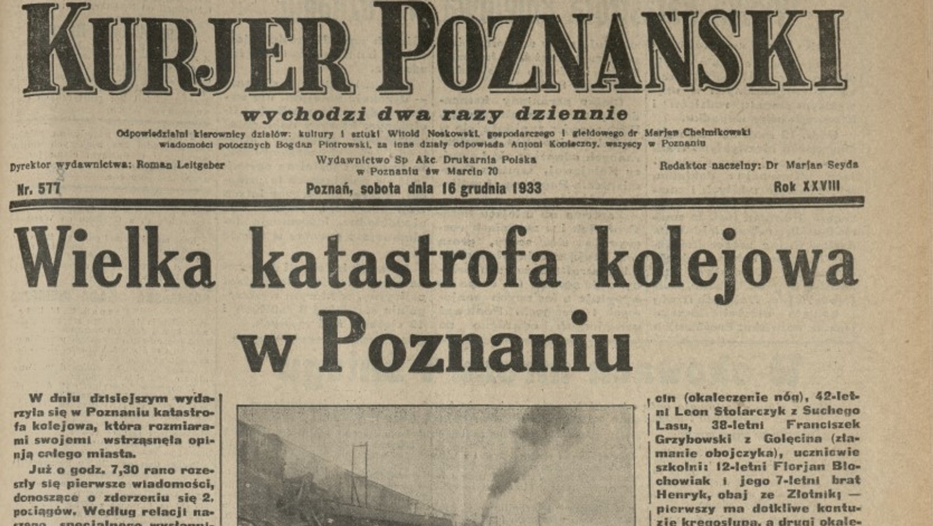 "Kurier Poznański" 16 grudnia 1933 r.