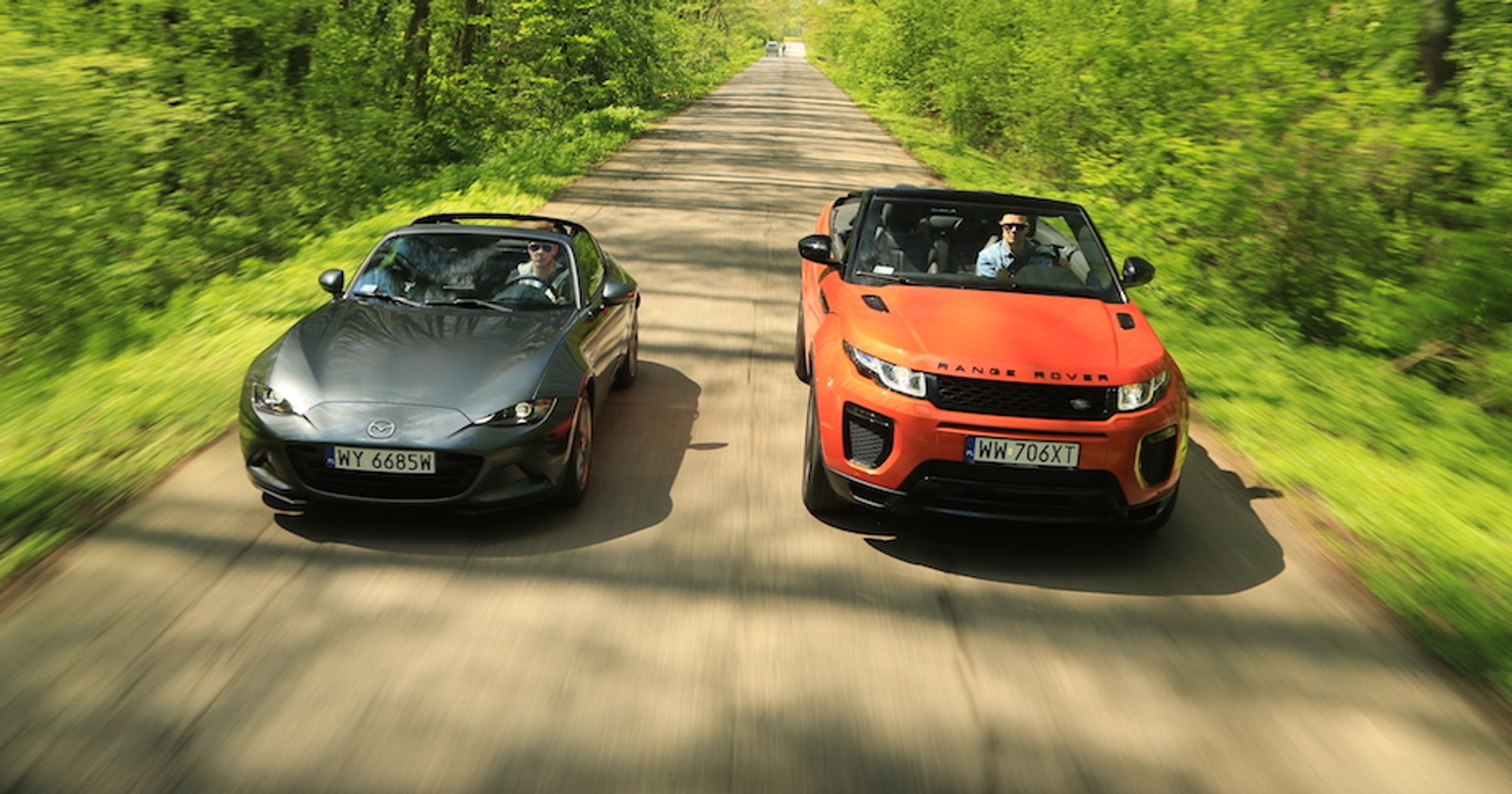 Mazda MX-5 RF i Range Rover Evoque Cabrio