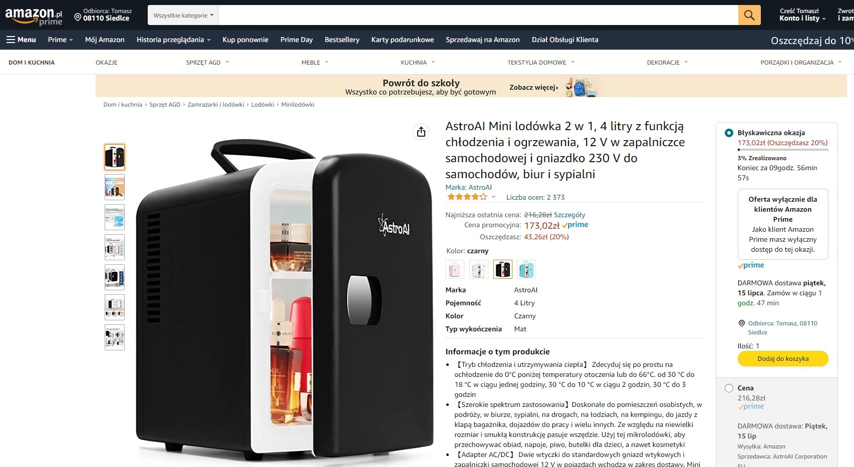 AstroAI mini lodówka