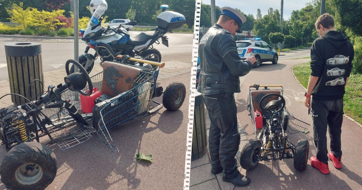 Wózek sklepowy przerobiony przez 19-latka na sportowy bolid