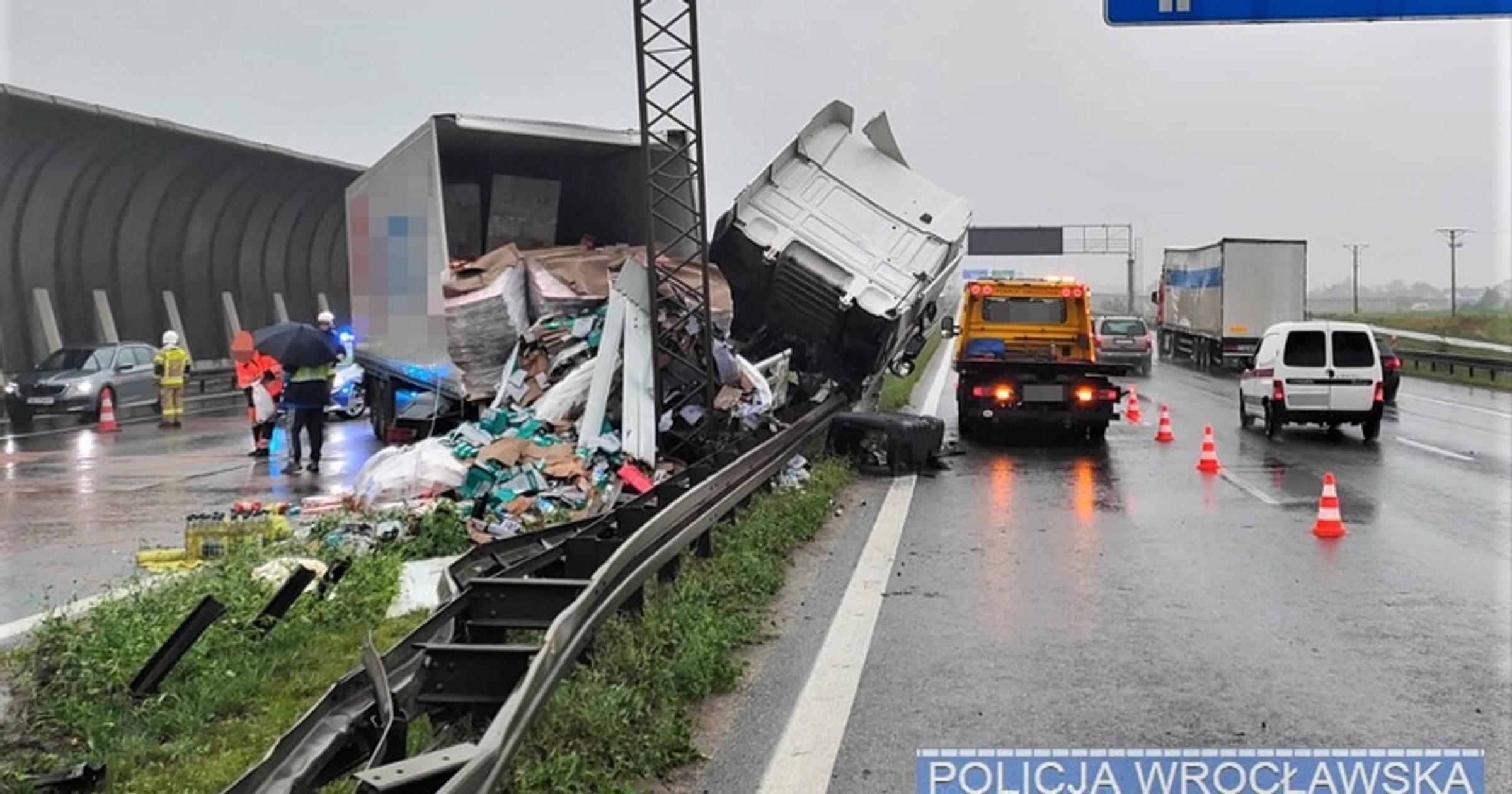 W kolizji pod Wrocławiem uczestniczyły dwa ciężarowe DAF-y