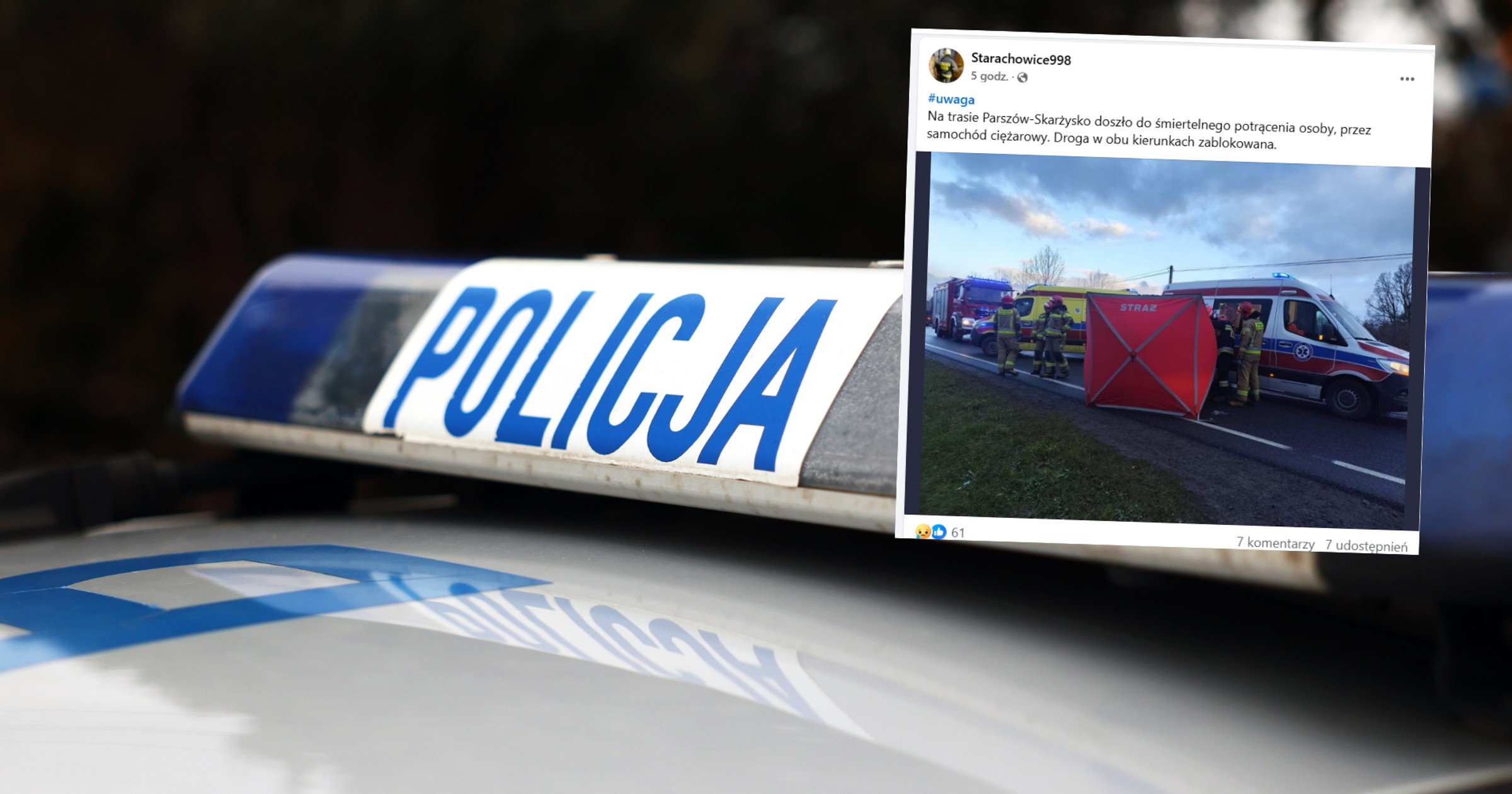 14-latka została śmiertelnie potrącona przez ciężarówkę na oznakowanym przejściu dla pieszych (Screen:Facebook.com/@Starachowice998)