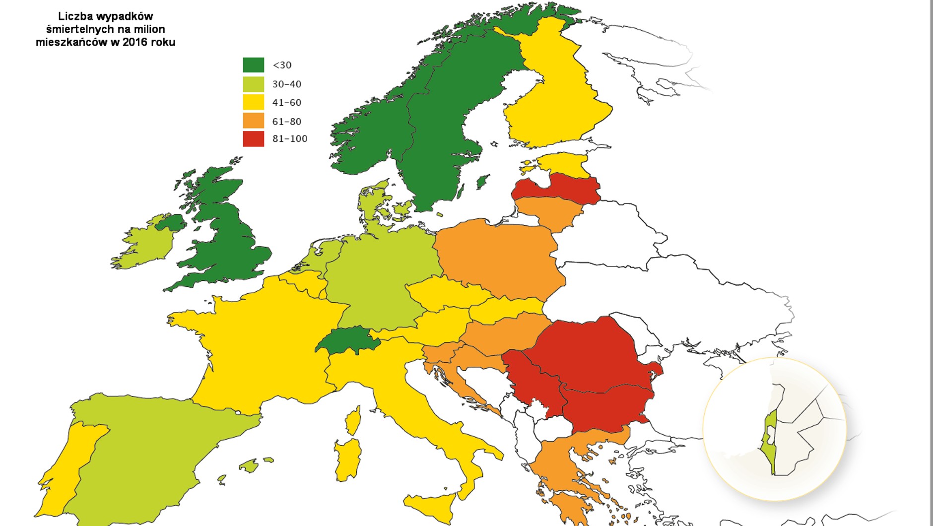 Liczba wypadków w UE