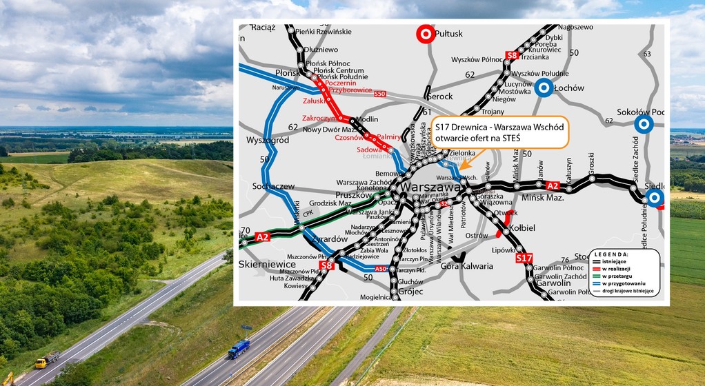 Droga S17 Wschodnia Obwodnica Warszawy - mapa