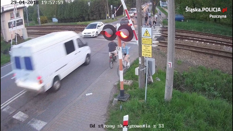 Wjeżdżanie na przejazd kolejowy przy czerwonym świetle i ruszanie, kiedy zapory nie są w pełni otwarte