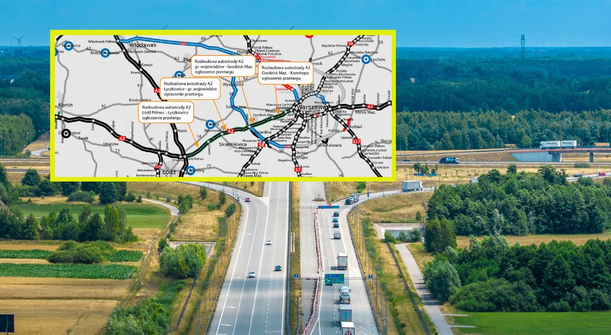 Autostrada A2 będzie miała trzeci pas. Wysłano ogłoszenia do Dziennika Urzędowego UE