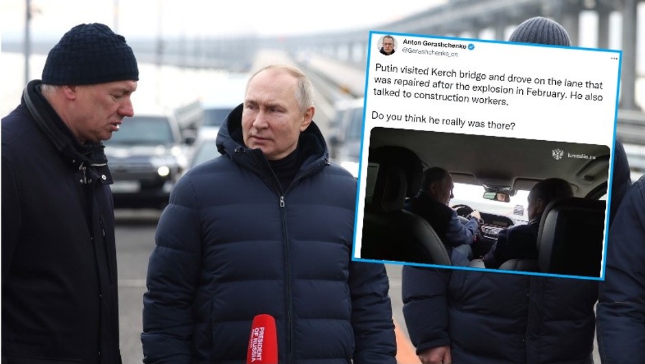 Władimir Putin na moście Krymskim (Screen: Twitter/Gerashchenko_en)