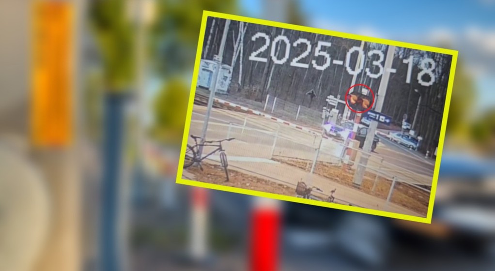 Romantyk z BMW chciał zrobić zdjęcie na przejeździe kolejowym