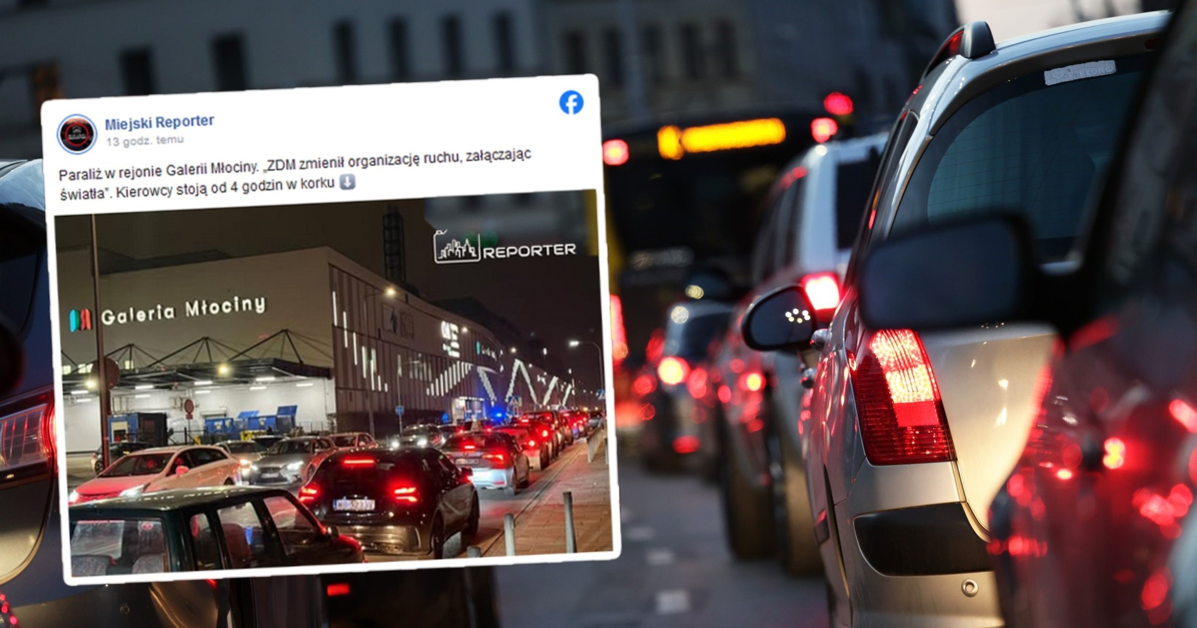 Korek przy wyjeździe z parkingu Galerii Młociny