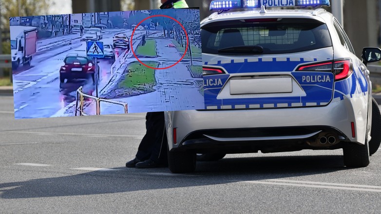 Policjanci uratowali kobietę, która upadła na chodnik (fot. screen: Facebook/KPPPisz)