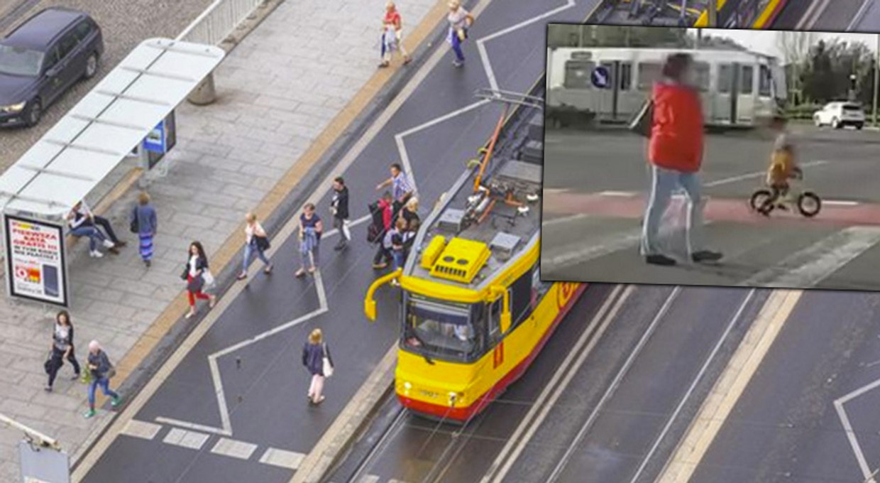 Mały chłopczyk niemal wpadł pod tramwaj. Do sieci trafiło dramatyczne nagranie