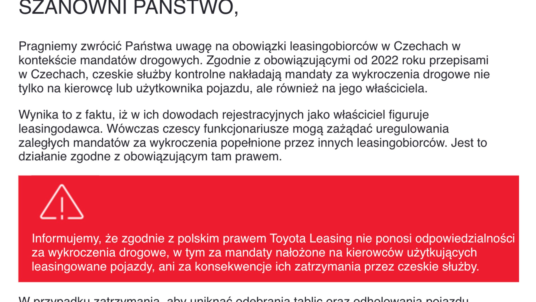 Czeska policja chce pieniędzy za cudze mandaty. Po prostu zapłać