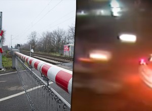 Rozpędzony pociąg uderzył w auto  na przejeździe. Dramatyczne nagranie ku przestrodze