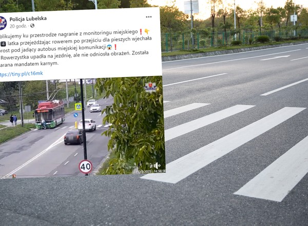 Rowerem wprost pod trolejbus. Wszystko się nagrało