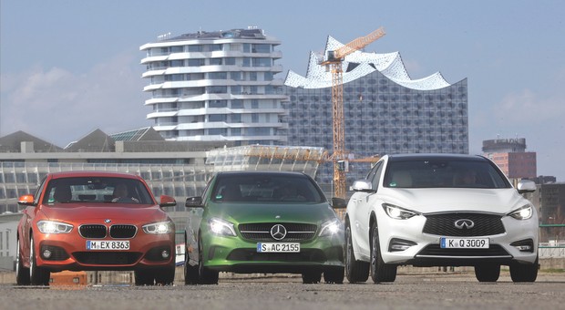 Trzy niezwykłe kompakty: BMW 120d, Infiniti Q30 2.2d i Mercedes A220d