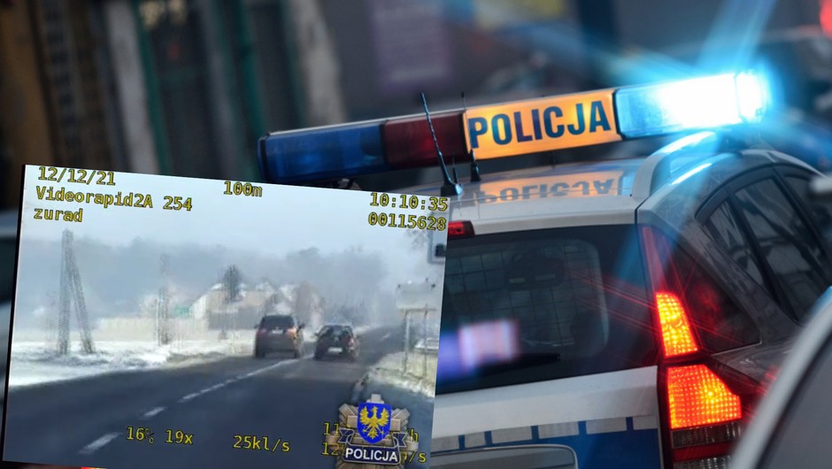 Wyprzedzał na skrzyżowaniu i przekroczył dozwoloną prędkość. Policjanci zbadali go alkomatem (fot. Twitter/opolskaPolicja)