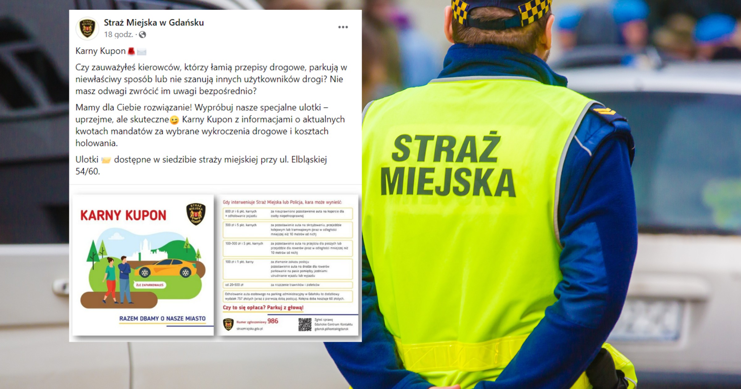 W Trójmieście pojawiły się karne mandaty (fot. screen: facebook.com/@SMGdansk986)