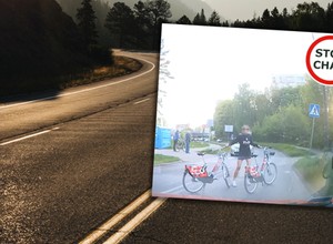 Po klaksonie zeskoczył z roweru. Ruszył nagle w kierunku kierowcy