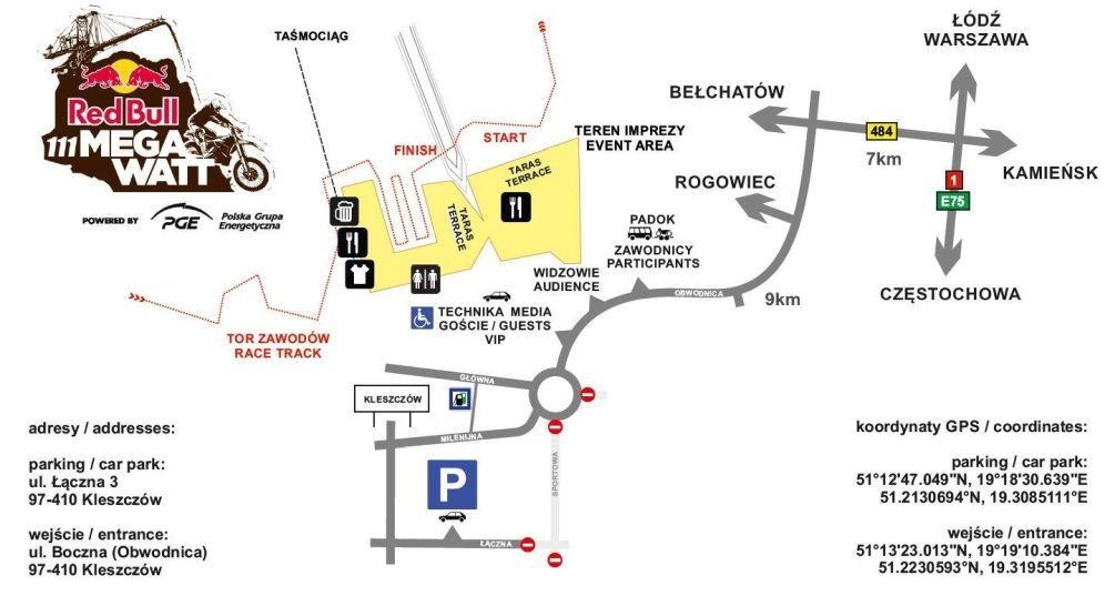 Mapka dla kibiców Red Bull 111 Megawatt