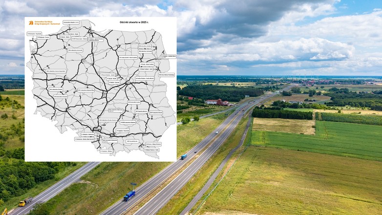 Nowe drogi 2025 r. - mapa