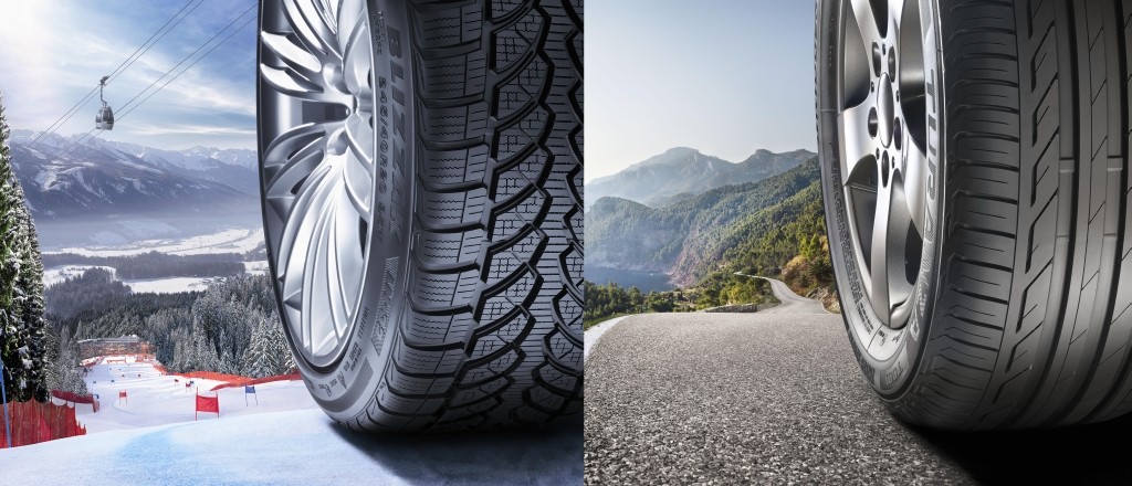 Opona zimowa i letnia: różnice widać gołym okiem – zimówki mają lamele pozwalające im wgryzać się w śnieg. Różnice dotyczą też&nbsp;budowy samej opony i użytych do ich produkcji materiałów. 