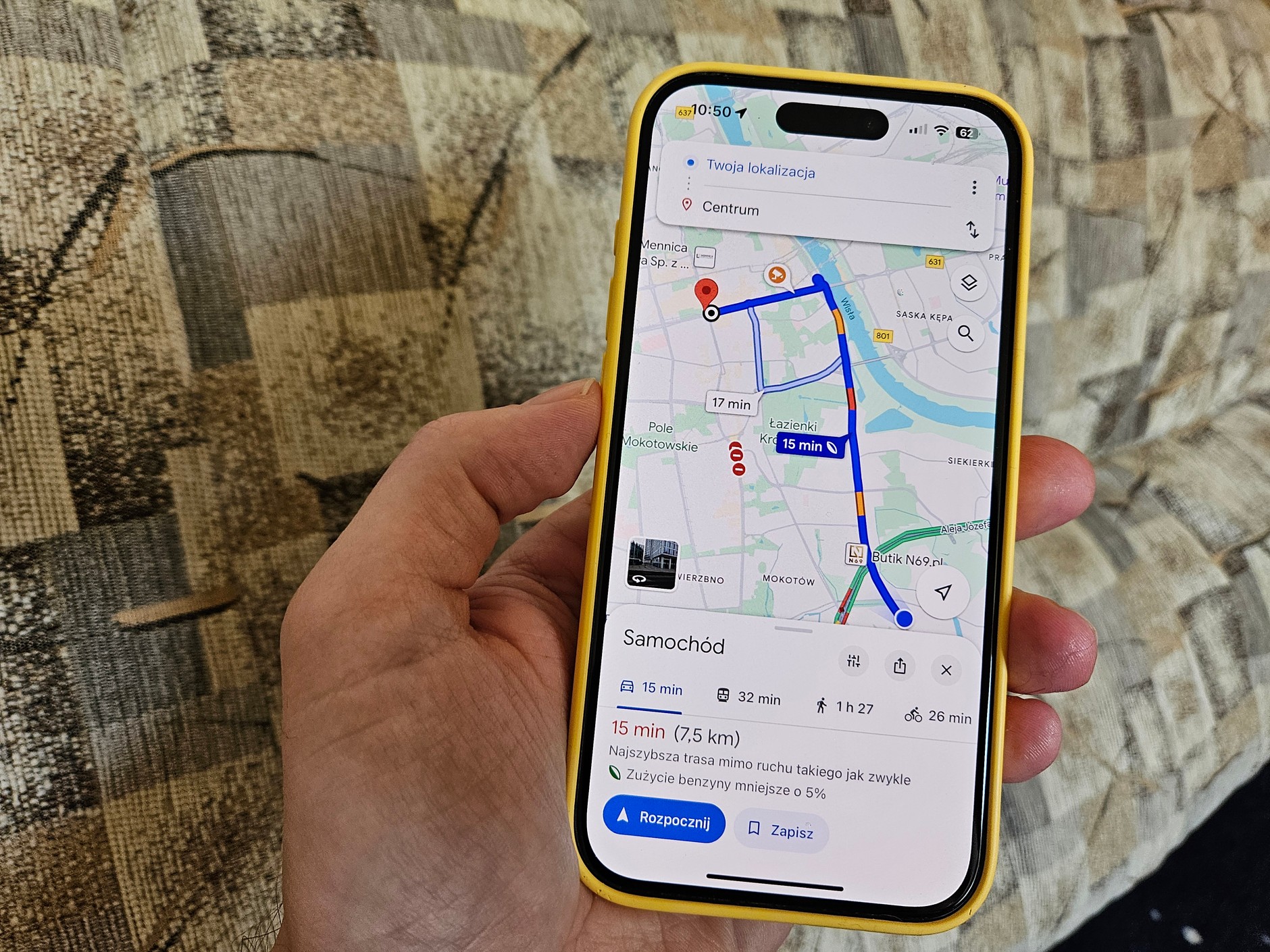 Planowanie trasy Google Maps