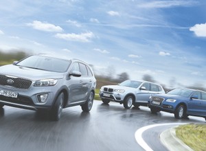 Kia Sorento kontra BMW X3 i Audi Q5 - Kia depcze po piętach Audi i BMW