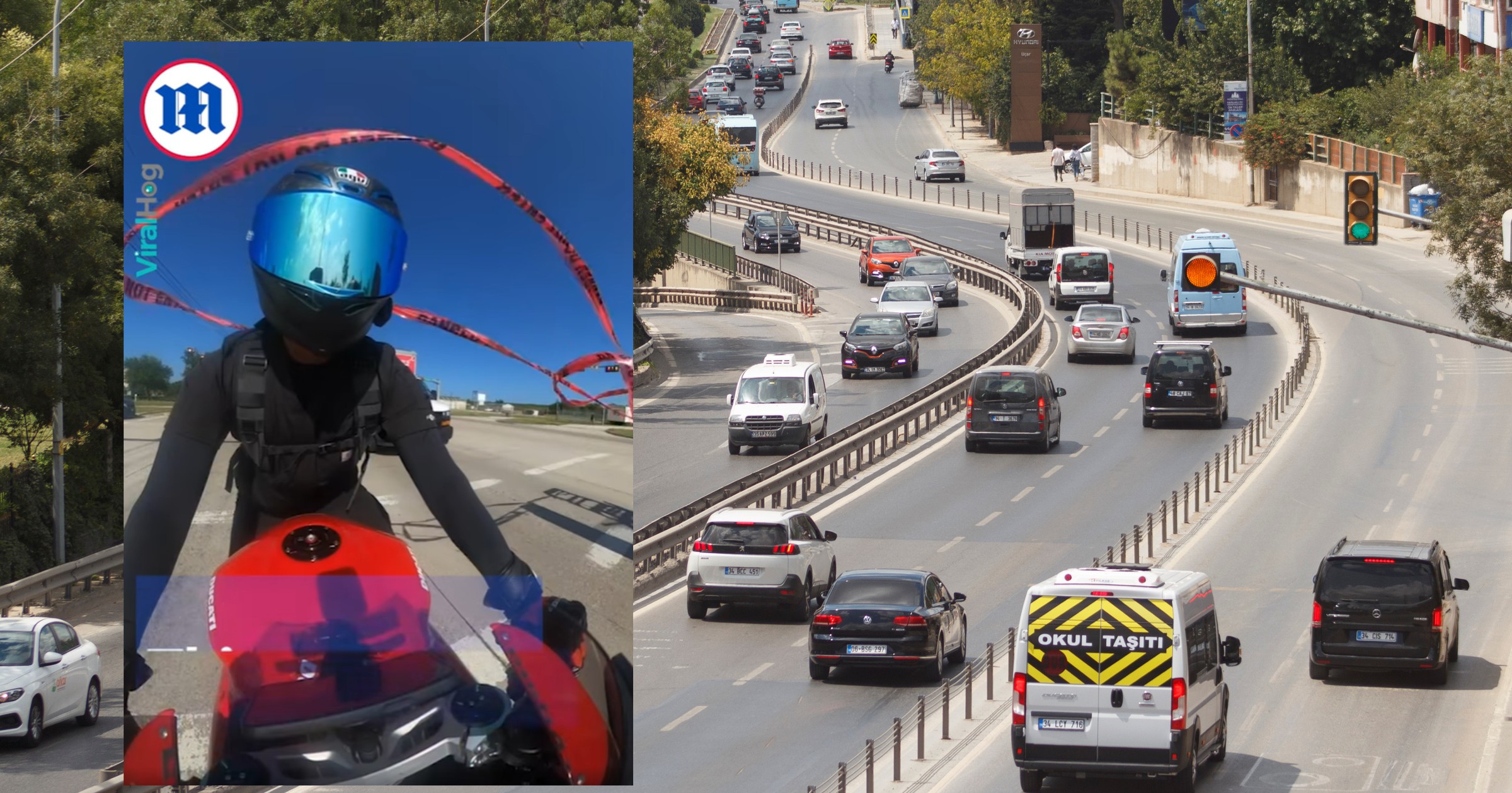 Motocyklista uchronił się przed groźnym wypadkiem dzięki refleksowi i zdecydowanemu działaniu (fot. FOTMA/Shutterstock, facebook.com/DailyMail)