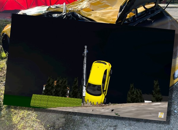 Wypadek Renault w Harmężach. Eksperci twierdzą, że kierowca walczył o życie swoje i pasażerów