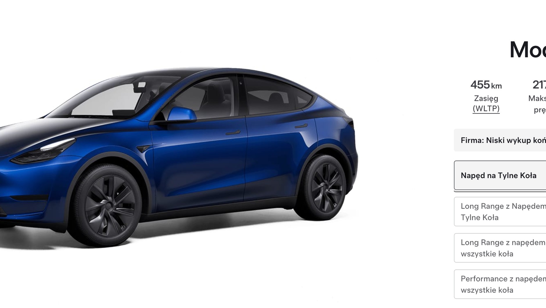 Tesla Model Y w dotychczasowej wersji oferowanej w Europie