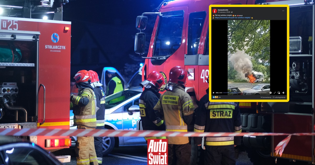 Pożar w Świeradowie-Zdroju. Spłonął miejski autobus - jeden z czterech