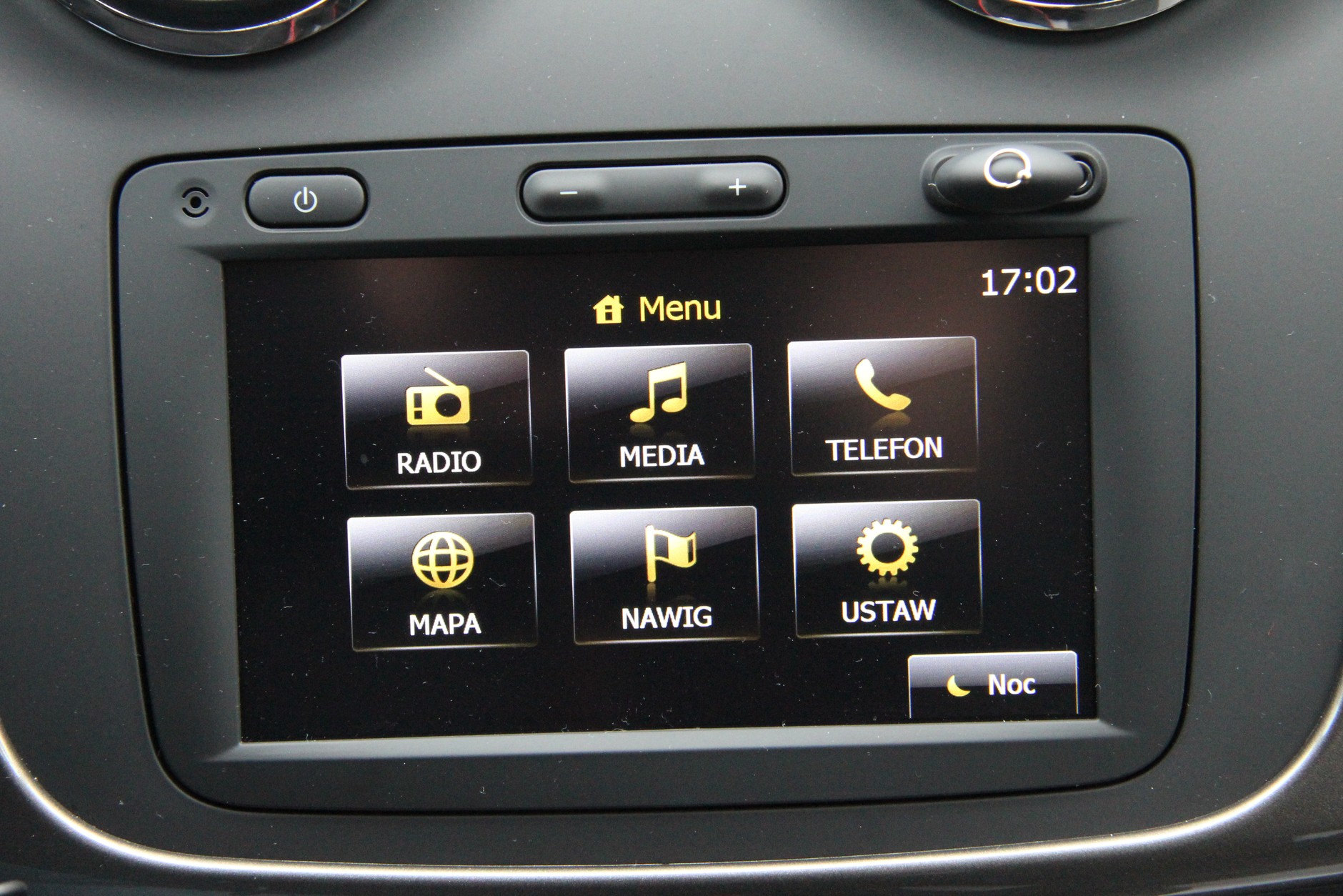 Menu w Dacia Media Nav