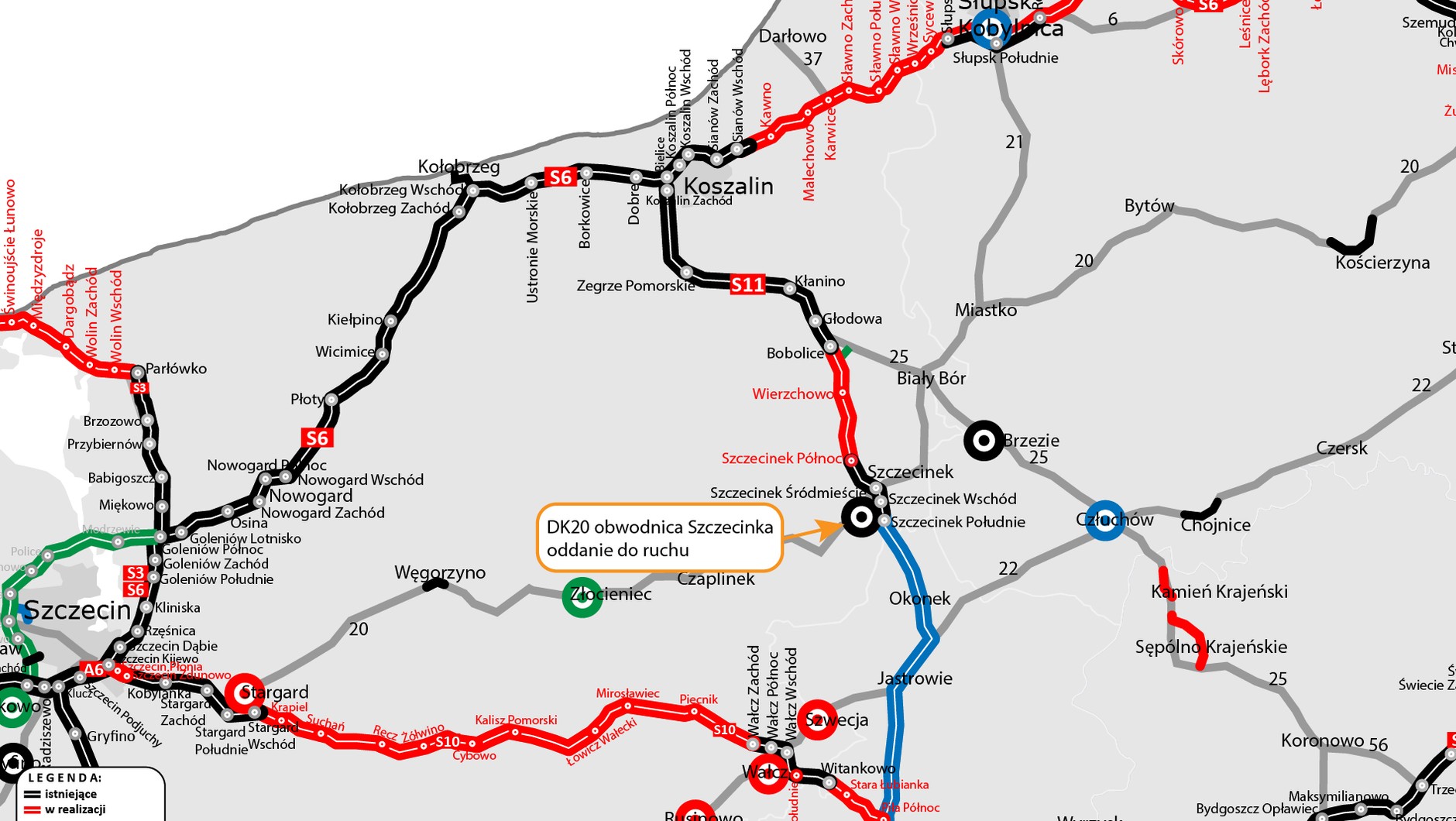 Obwodnica Szczecinka - mapa