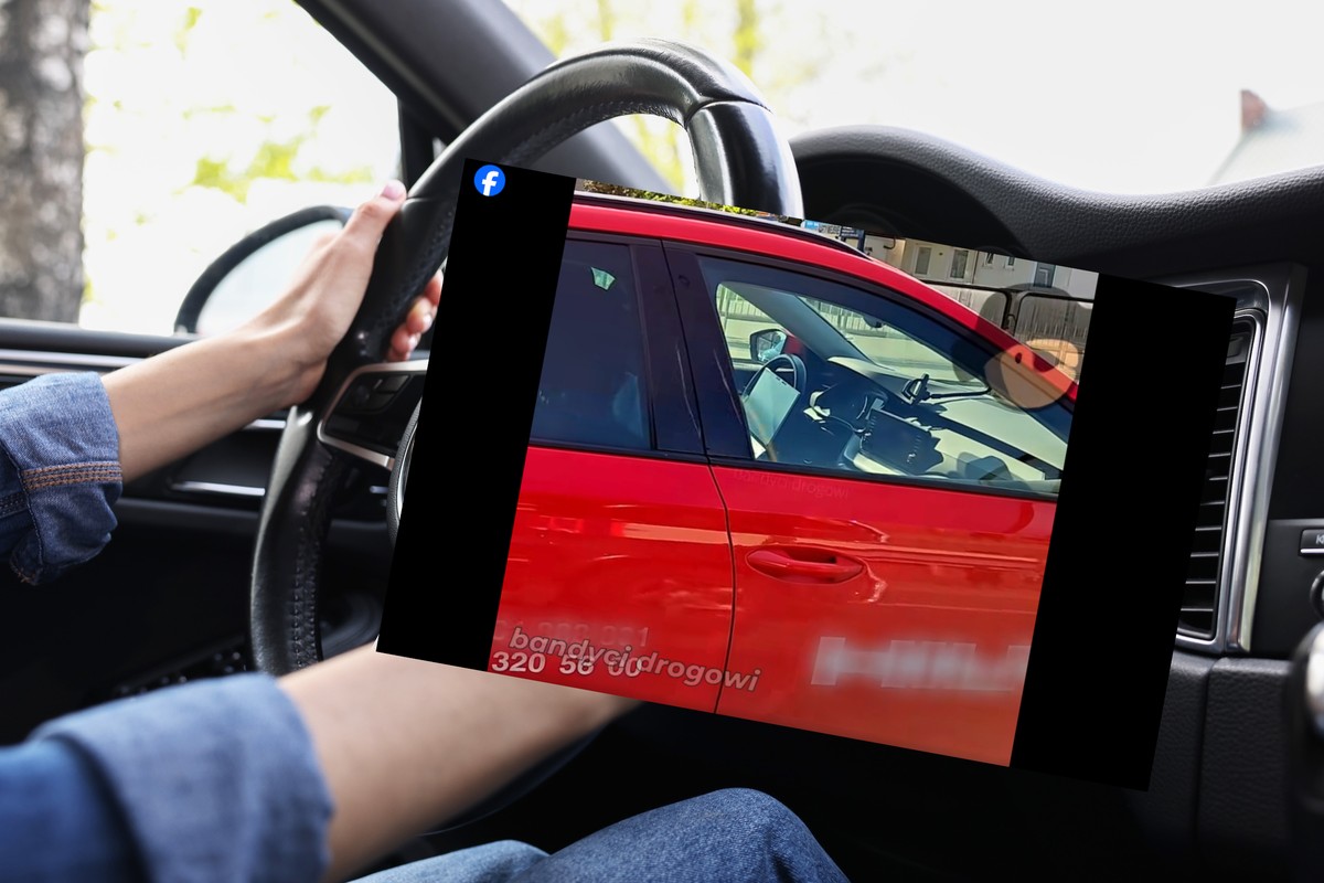 Prowadziła samochód z laptopem na kolanach. Nagranie z Warszawy