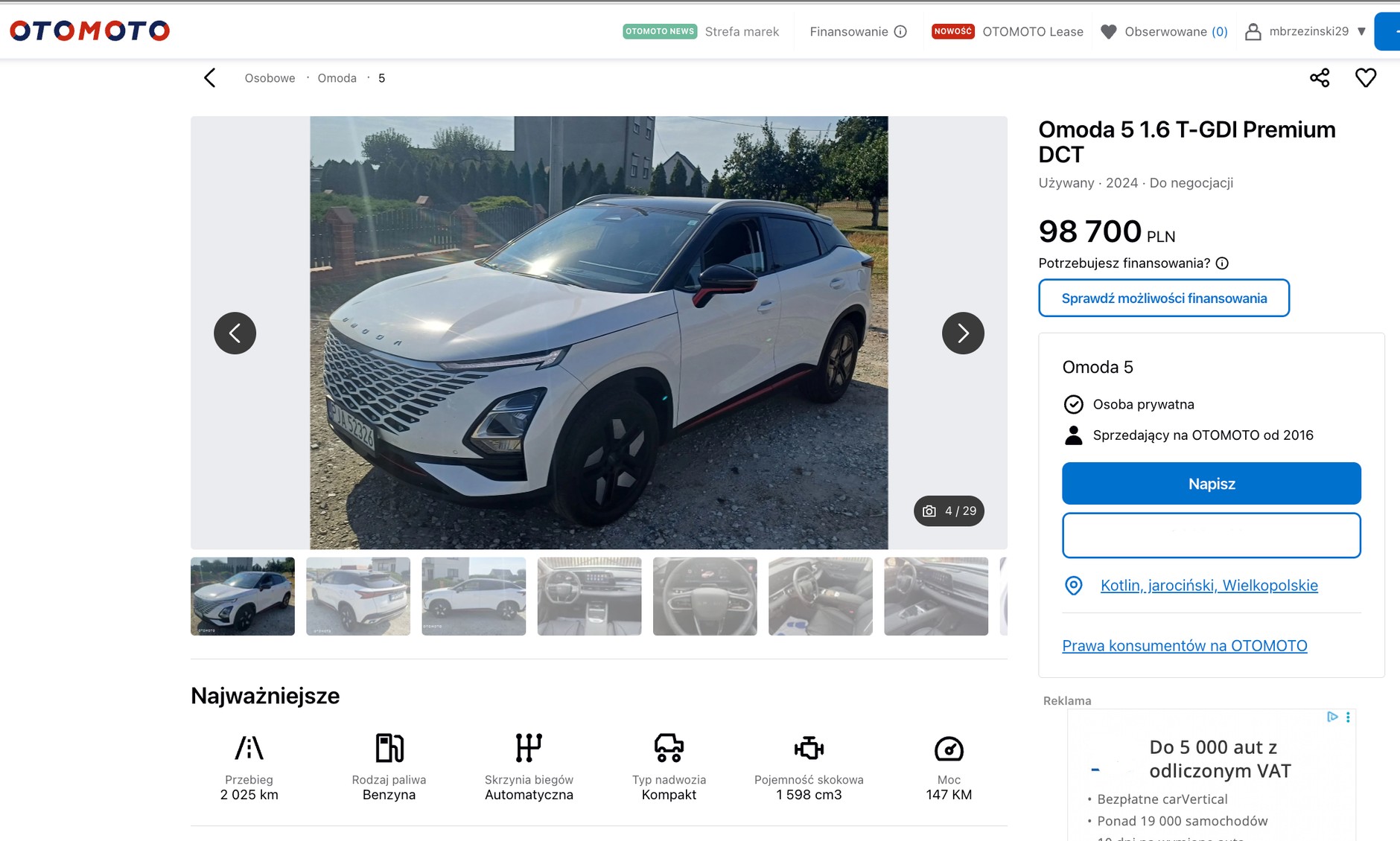 Używana Omoda Premium w ogłoszeniu