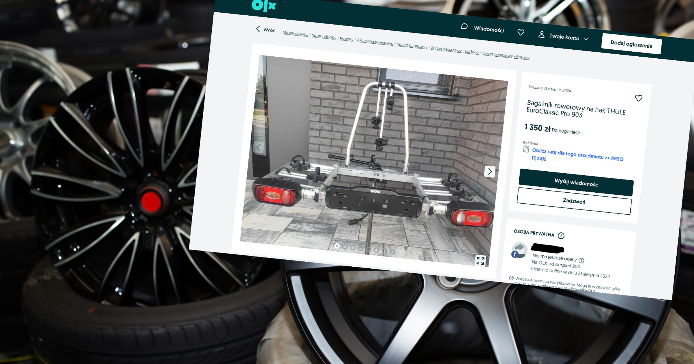 Kupno od osoby prywatnej rzeczy wartej więcej niż 1000 zł podlega opodatkowaniu (screen z ogłoszenia serwisu OLX)