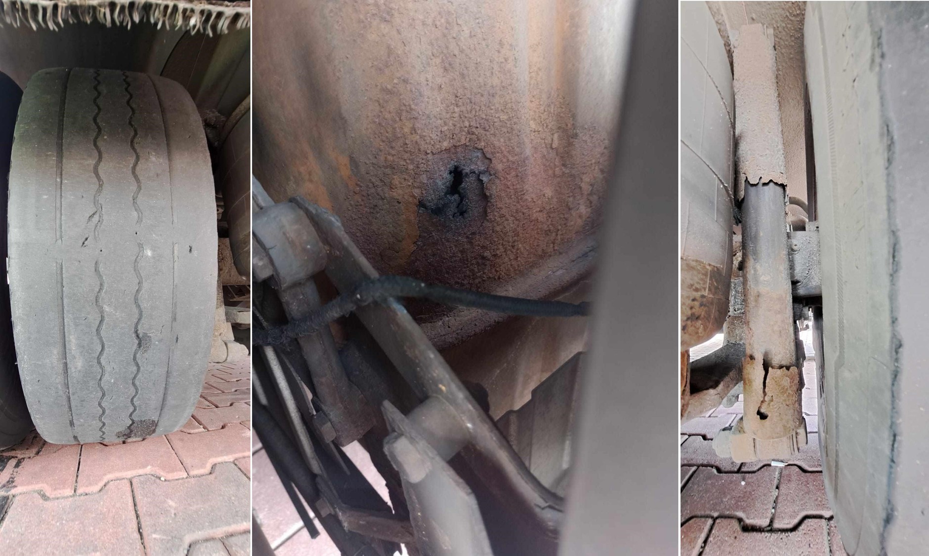 Stan techniczny tej ciężarówki wołał o pomstę do nieba