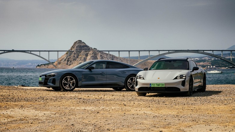 Podróż Porsche Taycanem i Audi e-tronem GT do Chorwacji