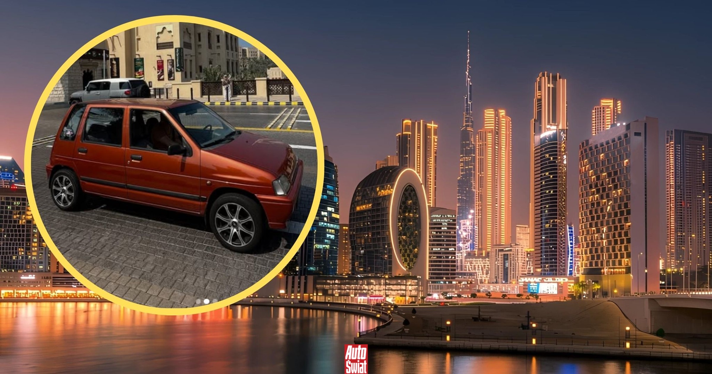 Polacy udali się w niezwykłą podróż. Ich pomarańczowe Tico zrobiło furorę w Dubaju