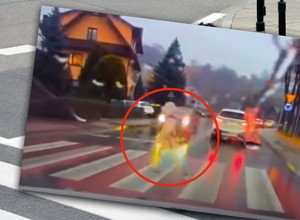 Dziewczynka na przejściu dla pieszych, kierowca nawet nie zwolnił [Nagranie]