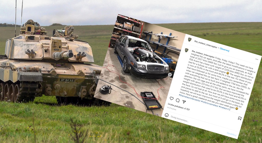 Kultowy Ford Crown Victorii z włożonym silnikiem z czołgu (fot. the_meteor_interceptor/Instagram)