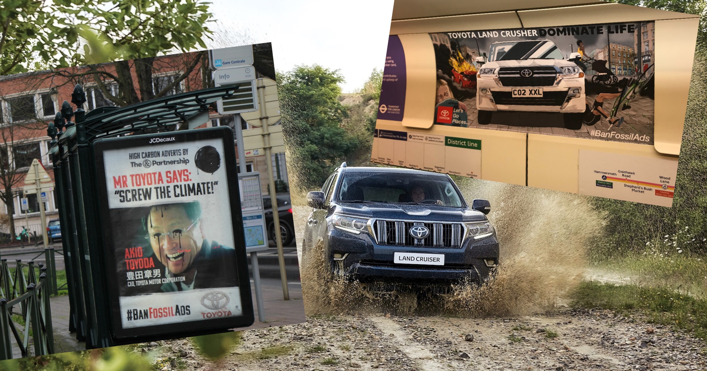 Aktywiści rozwiesili billboardy atakujące firmy motoryzacyjne