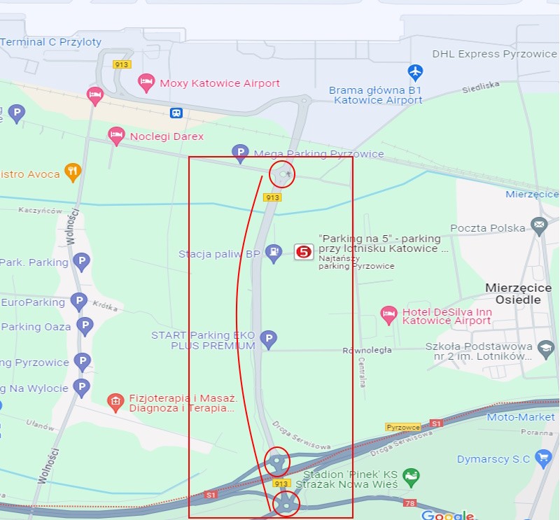 Protesty rolników pod lotniskiem Katowice-Pyrzowice